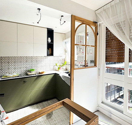 gallerie image pose verriere bois cuisine - Patchwork 2