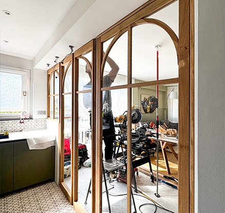 gallerie image pose verriere bois cuisine - Patchwork 4