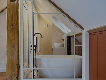 Projet réalisé pose verriere salle de bain